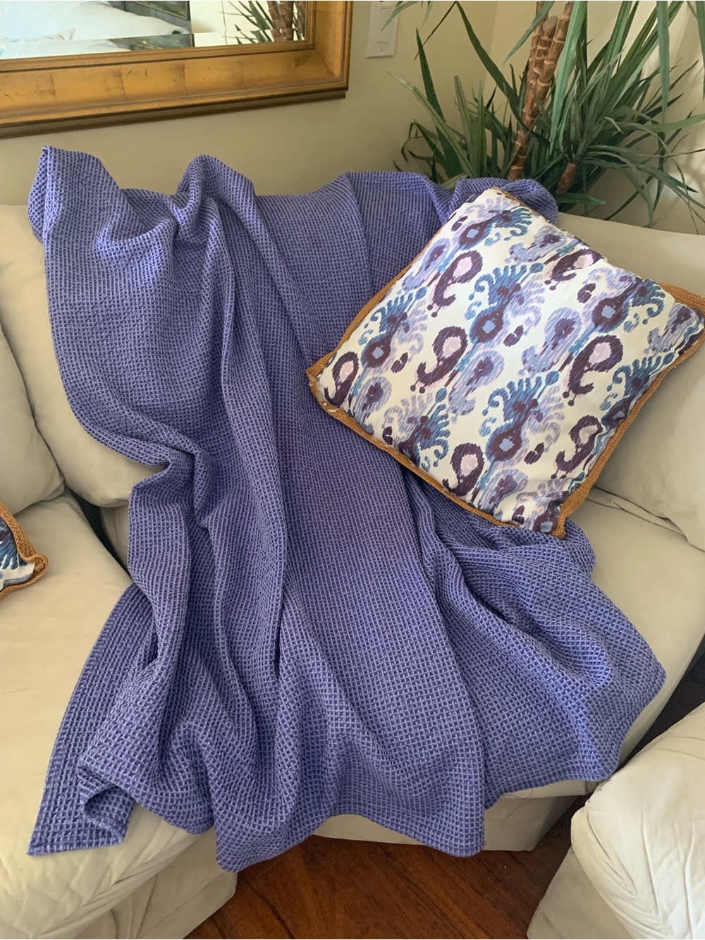 Purple Waffle Knit Throw Blanket - Unbranded